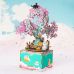 ROBOTIME DIY Music Box Cherry Blossom Tree