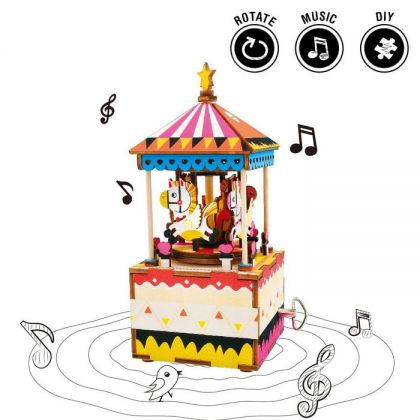ROBOTIME DIY Music Box-Merry-Go-Round