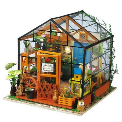 ROBOTIME DIY Dollhouse Kit-Cathy's Flower House with LED light